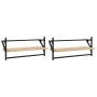 Wall shelves with bars 2 pcs Sonoma oak 65x25x30 cm by , Shelves and shelves - Ref: Foro24-836244, Price: 29,35 €, Discount: %