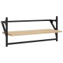 Wall shelves with bars 2 pcs Sonoma oak 65x25x30 cm by , Shelves and shelves - Ref: Foro24-836244, Price: 29,35 €, Discount: %