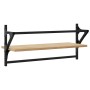 Wall shelves with bars 2 pcs Sonoma oak 65x25x30 cm by , Shelves and shelves - Ref: Foro24-836244, Price: 29,35 €, Discount: %