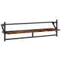 Wall shelves with bars 2 pcs smoked oak 100x25x30 cm by , Shelves and shelves - Ref: Foro24-836250, Price: 38,41 €, Discount: %