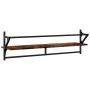 Wall shelves with bars 2 pcs smoked oak 100x25x30 cm by , Shelves and shelves - Ref: Foro24-836250, Price: 38,41 €, Discount: %