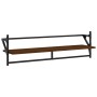 Wall shelves with bars 2 pcs oak brown 100x25x30 cm by , Shelves and shelves - Ref: Foro24-836252, Price: 31,01 €, Discount: %