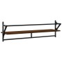 Wall shelves with bars 2 pcs oak brown 100x25x30 cm by , Shelves and shelves - Ref: Foro24-836252, Price: 31,01 €, Discount: %