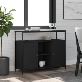 Black engineered wood sideboard 100x35x80 cm by , Sideboards - Ref: Foro24-835499, Price: 103,89 €, Discount: %