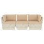 3-seater garden pallet sofa with fir wood cushions by vidaXL, Garden sets - Ref: Foro24-3063399, Price: 247,99 €, Discount: %