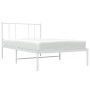 Metal bed frame with white headboard 80x200 cm by , Beds and slatted bases - Ref: Foro24-352520, Price: 60,66 €, Discount: %