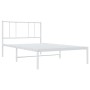 Metal bed frame with white headboard 80x200 cm by , Beds and slatted bases - Ref: Foro24-352520, Price: 60,66 €, Discount: %