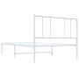 Metal bed frame with white headboard 80x200 cm by , Beds and slatted bases - Ref: Foro24-352520, Price: 60,66 €, Discount: %