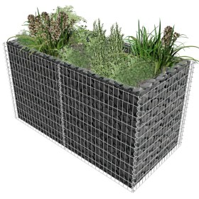 Gabion steel flowerbed silver 180x90x100 cm by vidaXL, Pots and planters - Ref: Foro24-142366, Price: 131,60 €, Discount: %