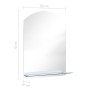 Espejo de pared con estante de vidrio templado 50x70 cm de , Espejos - Ref: Foro24-249432, Precio: 39,42 €, Descuento: %