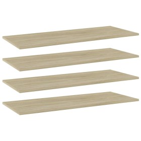 Shelf shelf 4 units Sonoma oak plywood 100x40x1.5cm by , Shelves - Ref: Foro24-805413, Price: 46,99 €, Discount: %