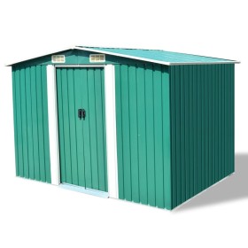 Metal garden shed 257x205x178 cm green by vidaXL, Sheds - Ref: Foro24-42910, Price: 310,76 €, Discount: %