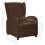 Brown synthetic leather reclining electric wing chair by , Armchairs - Ref: Foro24-3098951, Price: 223,95 €, Discount: %