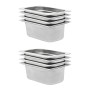 Gastronorm trays 8 units GN 1/4 100 mm stainless steel by , Buckets for steam tables - Ref: Foro24-50902, Price: 58,30 €, Dis...