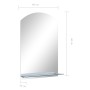 Wall mirror with tempered glass shelf 40x60 cm by , Mirrors - Ref: Foro24-249431, Price: 32,60 €, Discount: %