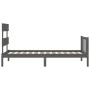 Gray solid wood bed frame with headboard by , Beds and slatted bases - Ref: Foro24-3193233, Price: 98,34 €, Discount: %