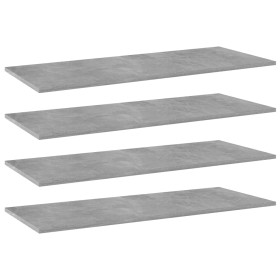 Estante para estantería 4 uds madera gris hormigón 100x40x1,5cm de , Estanterías - Ref: Foro24-805414, Precio: 46,99 €, Descu...