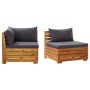 2-piece garden furniture with solid acacia wood cushions by , Modular outdoor sofas - Ref: Foro24-316086, Price: 245,99 €, Di...