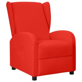 Sillón orejero reclinable de cuero sintético rojo de , Sillones - Ref: Foro24-342330, Precio: 171,99 €, Descuento: %