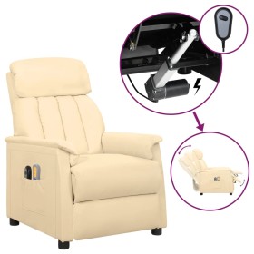 Cream synthetic leather electric massage chair by , Electric massage chairs - Ref: Foro24-3098502, Price: 230,99 €, Discount: %