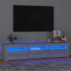 TV stand with LED lights in Sonoma gray 180x35x40 cm by , TV Furniture - Ref: Foro24-3152760, Price: 131,50 €, Discount: %