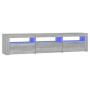 Mueble de TV con luces LED gris Sonoma 180x35x40 cm de , Muebles TV - Ref: Foro24-3152760, Precio: 134,54 €, Descuento: %