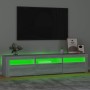 TV stand with LED lights in Sonoma gray 180x35x40 cm by , TV Furniture - Ref: Foro24-3152760, Price: 131,50 €, Discount: %