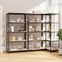 5-level shelf, 3 units, anthracite gray, made of steel and plywood by , Industrial shelving - Ref: Foro24-3154177, Price: 150...