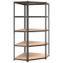 5-level shelf, 4 units, anthracite gray, made of steel and plywood by , Industrial shelving - Ref: Foro24-3154189, Price: 257...