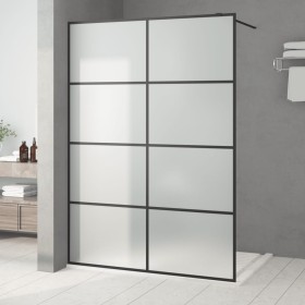 Shower screen made of frosted black ESG glass 140x195 cm by , Shower walls and screens - Ref: Foro24-152134, Price: 204,99 €,...