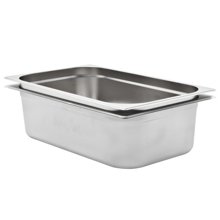 Gastronorm trays 2 units GN 1/1 150 mm stainless steel by , Buckets for steam tables - Ref: Foro24-50882, Price: 56,63 €, Dis...