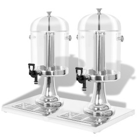 Double stainless steel juice dispenser 2 x 8 L by , Beverage dispensers - Ref: Foro24-50532, Price: 176,99 €, Discount: %