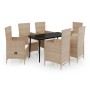 Juego de comedor de jardín de 7 piezas con cojines beige de , Conjuntos de jardín - Ref: Foro24-3099458, Precio: 737,70 €, De...