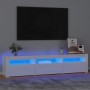 Mueble de TV con luces LED blanco brillante 180x35x40 cm de , Muebles TV - Ref: Foro24-3152758, Precio: 162,61 €, Descuento: %