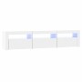 Mueble de TV con luces LED blanco brillante 180x35x40 cm de , Muebles TV - Ref: Foro24-3152758, Precio: 162,61 €, Descuento: %