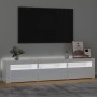 Mueble de TV con luces LED blanco brillante 180x35x40 cm de , Muebles TV - Ref: Foro24-3152758, Precio: 162,61 €, Descuento: %