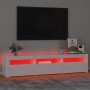 Mueble de TV con luces LED blanco brillante 180x35x40 cm de , Muebles TV - Ref: Foro24-3152758, Precio: 162,61 €, Descuento: %