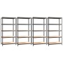 Shelving 5 levels 4 units anthracite gray steel and plywood by , Industrial shelving - Ref: Foro24-3154178, Price: 197,11 €, ...