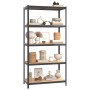 Shelving 5 levels 4 units anthracite gray steel and plywood by , Industrial shelving - Ref: Foro24-3154178, Price: 197,11 €, ...