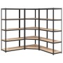 Shelving 5 levels 3 units anthracite gray steel and plywood by , Industrial shelving - Ref: Foro24-3154200, Price: 189,63 €, ...