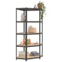 Shelving 5 levels 3 units anthracite gray steel and plywood by , Industrial shelving - Ref: Foro24-3154200, Price: 189,63 €, ...