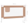 Safety rail for child's bed gray taupe fabric 120x25 cm by , Safety railings - Ref: Foro24-10218, Price: 37,58 €, Discount: %