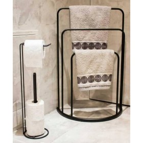 Bathroom Solutions Black Metal Standing Towel Rack 49.5x75 cm by , Towel racks - Ref: Foro24-442472, Price: 20,82 €, Discount: %