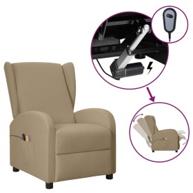 Cappuccino Faux Leather Electric Massage Wing Chair by , Electric massage chairs - Ref: Foro24-3098962, Price: 228,99 €, Disc...