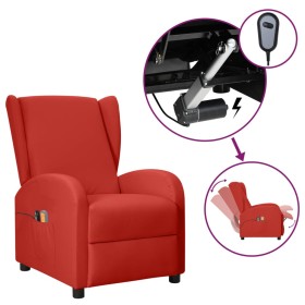 Electric massage wing chair red synthetic leather by , Electric massage chairs - Ref: Foro24-3098960, Price: 228,99 €, Discou...