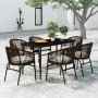 Brown 7-piece garden dining set by , Garden sets - Ref: Foro24-3099248, Price: 715,42 €, Discount: %