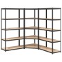 Shelving 5 levels 3 units anthracite gray steel and plywood by , Industrial shelving - Ref: Foro24-3154188, Price: 205,62 €, ...