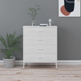 White steel drawer cabinet 80x35x101.5 cm by , Drawers - Ref: Foro24-336206, Price: 218,18 €, Discount: %