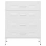 Schubladenschrank aus weißem Stahl, 80 x 35 x 101,5 cm von , Schubladen - Ref: Foro24-336206, Preis: 252,07 €, Rabatt: %