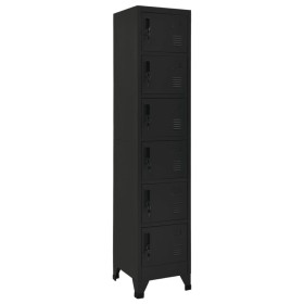 Black steel locker 38x40x180 cm by , Lockers and storage cabinets - Ref: Foro24-339794, Price: 196,09 €, Discount: %